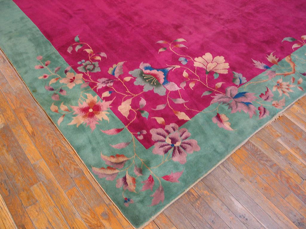 Hand-Knotted Antique Chinese Art Deco Rug For Sale