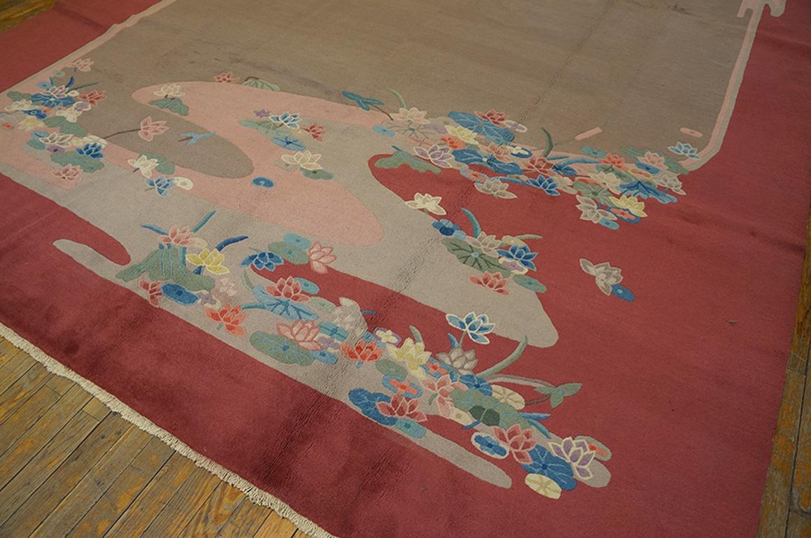 Hand-Knotted Antique Chinese Art Deco Rug For Sale