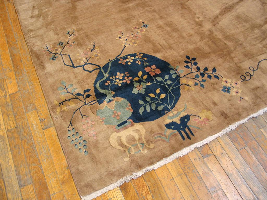 Noué à la main Tapis Art déco chinois des années 1920 ( 10'10