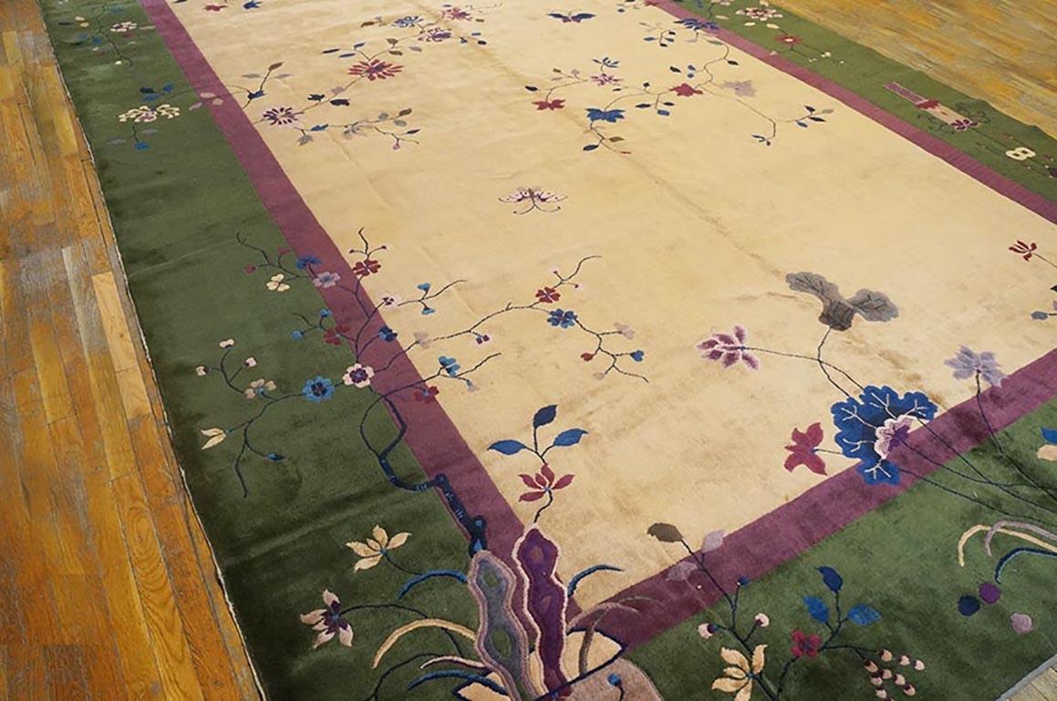 Noué à la main Tapis Art déco chinois des années 1920 ( 10' x 17'6