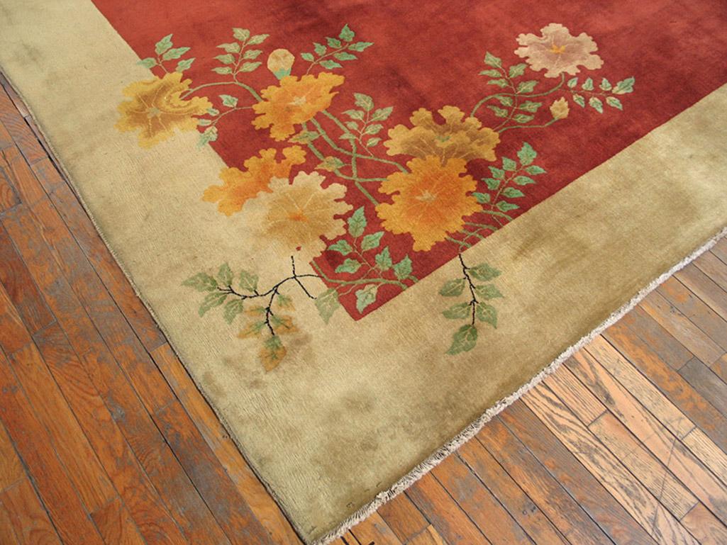 Early 20th Century 1920s Chinese Art Deco Carpet ( 9' x 12' -  275 x 365 ) For Sale