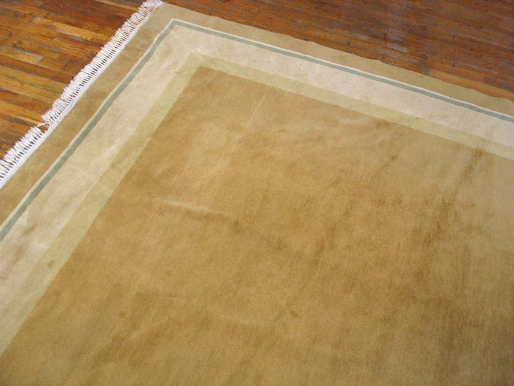 Hand-Knotted 1920s Chinese Art Deco Carpet ( 11'4