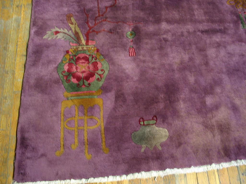 Hand-Knotted 1930s Chinese Art Deco Carpet ( 14' x 15'4