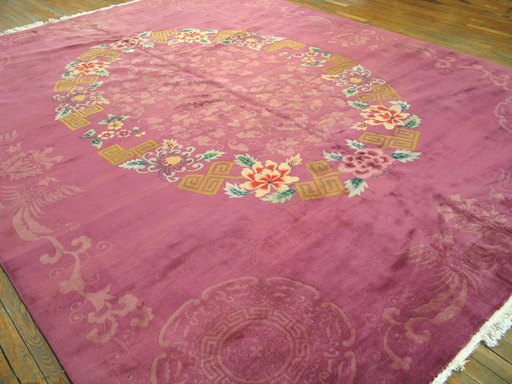 Antique Chinese Art Deco Carpet In Good Condition For Sale In New York, NY