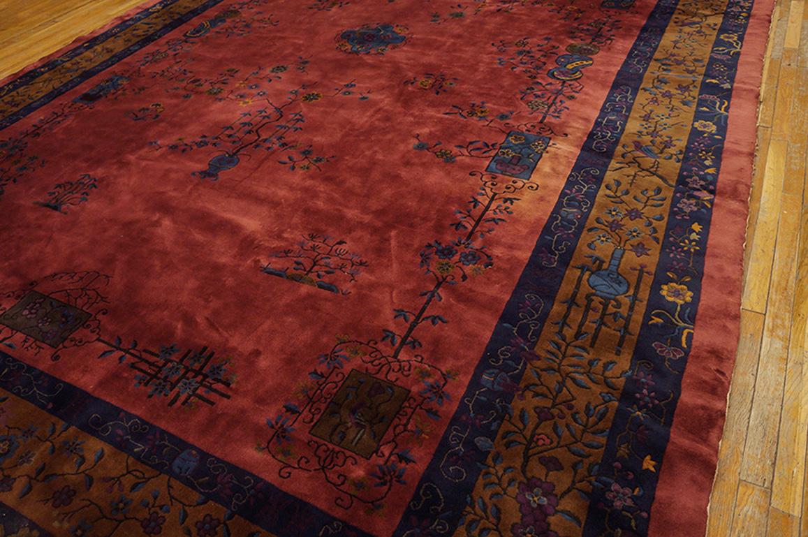 Early 20th Century 1920s Chinese Art Deco Carpet ( 11'3