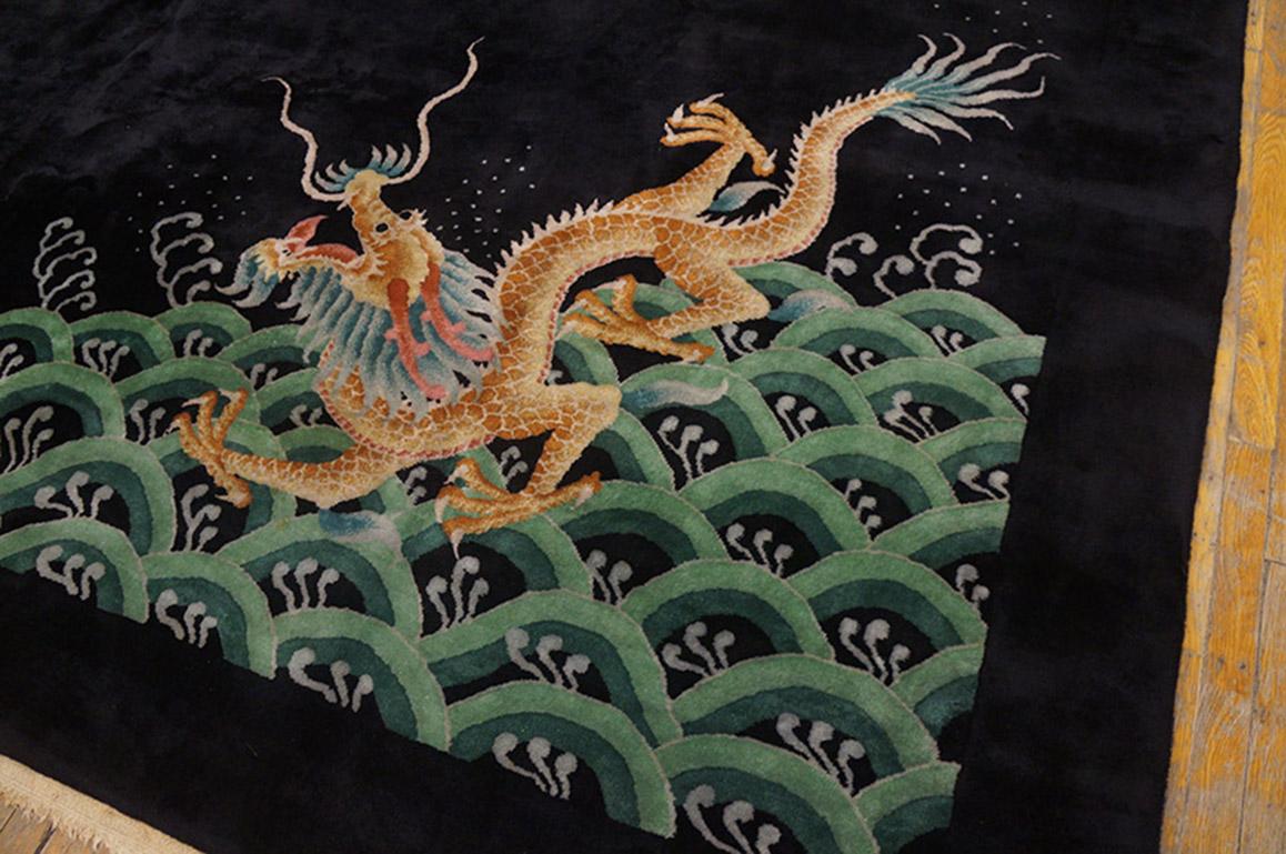 Noué à la main Tapis Art Déco chinois des années 1920 par Nichols Workshop ( 9' x 11'8