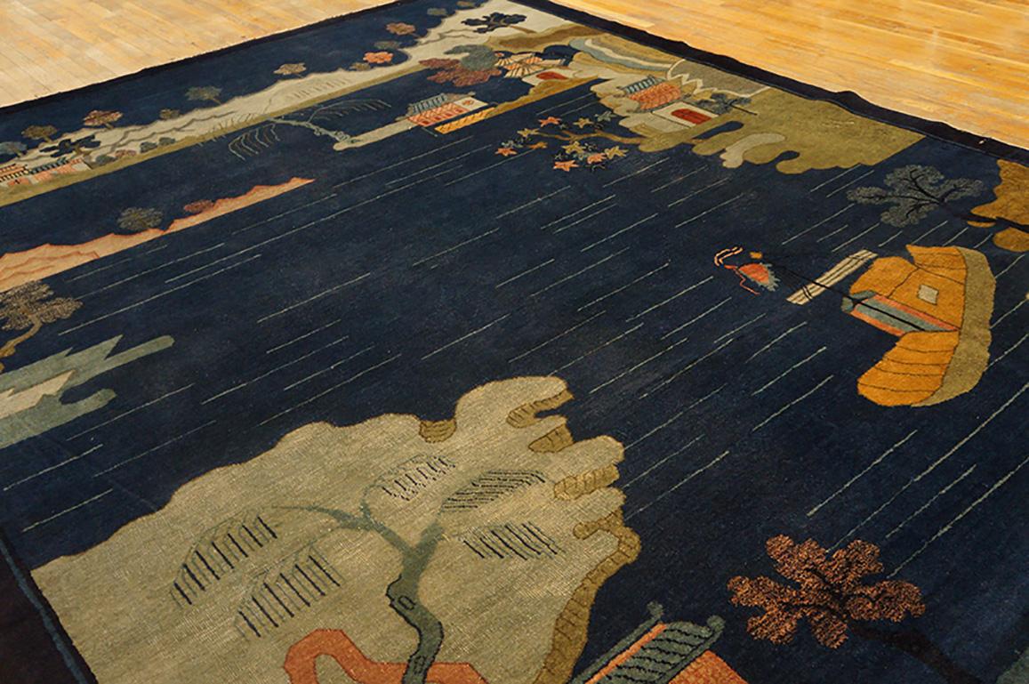 Mid-20th Century 1920s Chinese Art Deco Carpet ( 9' x 11'8