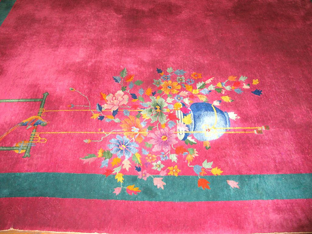 Early 20th Century Antique Chinese Art Deco Rug For Sale