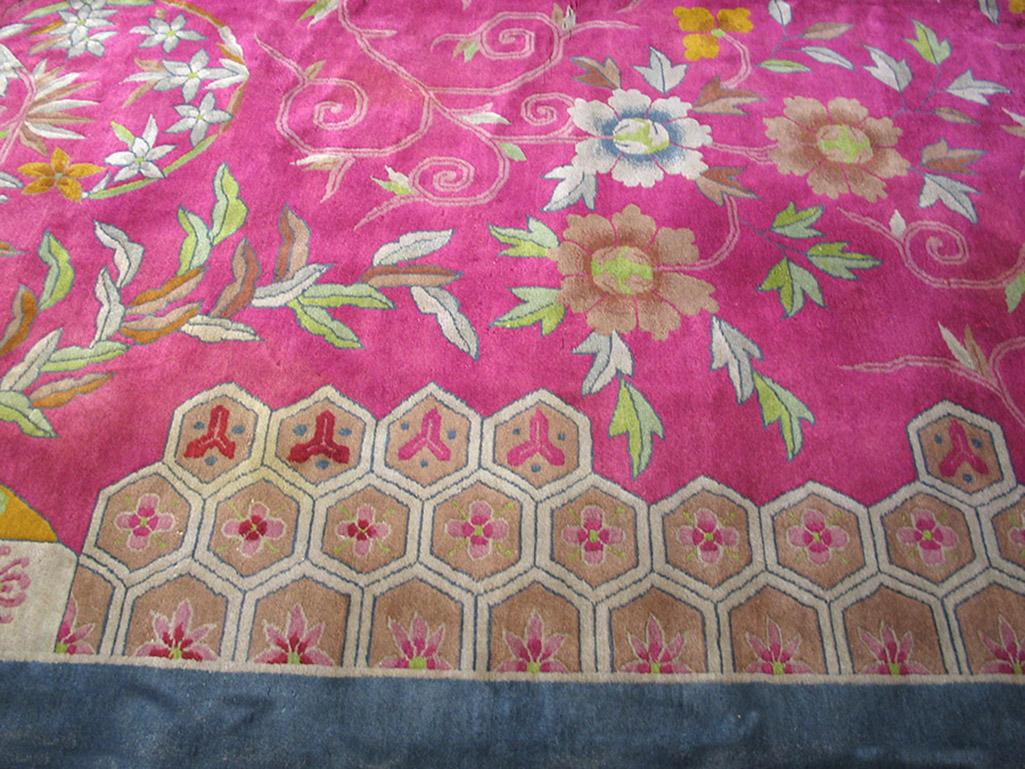 Mid-20th Century Antique Chinese Art Deco Rug For Sale