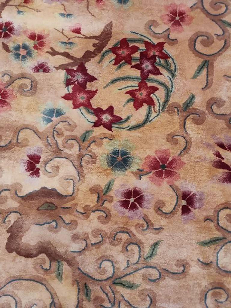 Hand-Knotted Antique Chinese Art Deco Rug For Sale