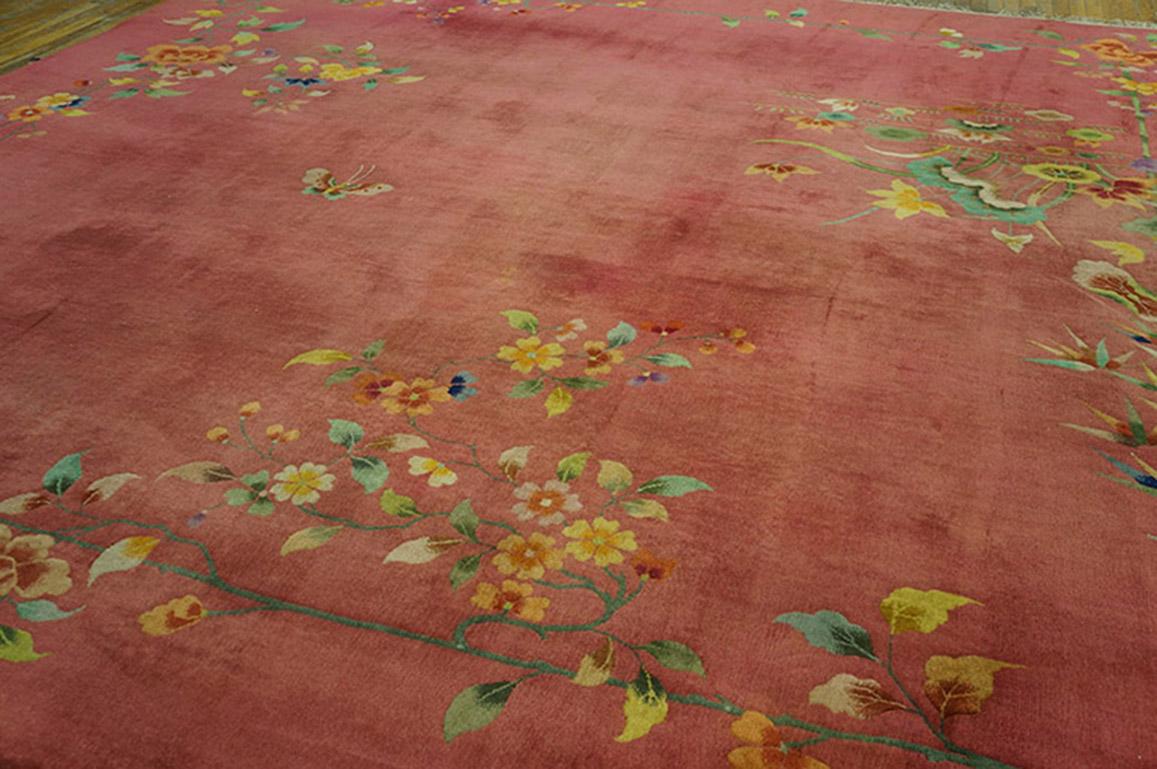 Mid-20th Century 1930s Square Chinese Art Deco Carpet ( 11'8