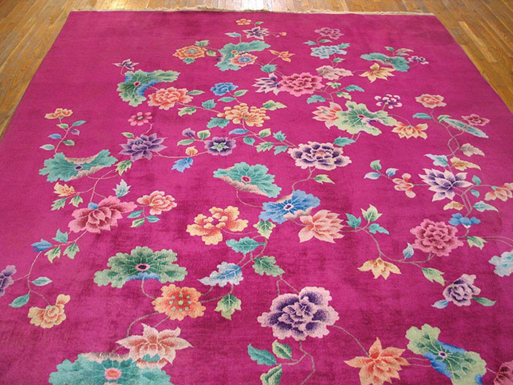 Mid-20th Century Antique Chinese Art Deco Rug For Sale