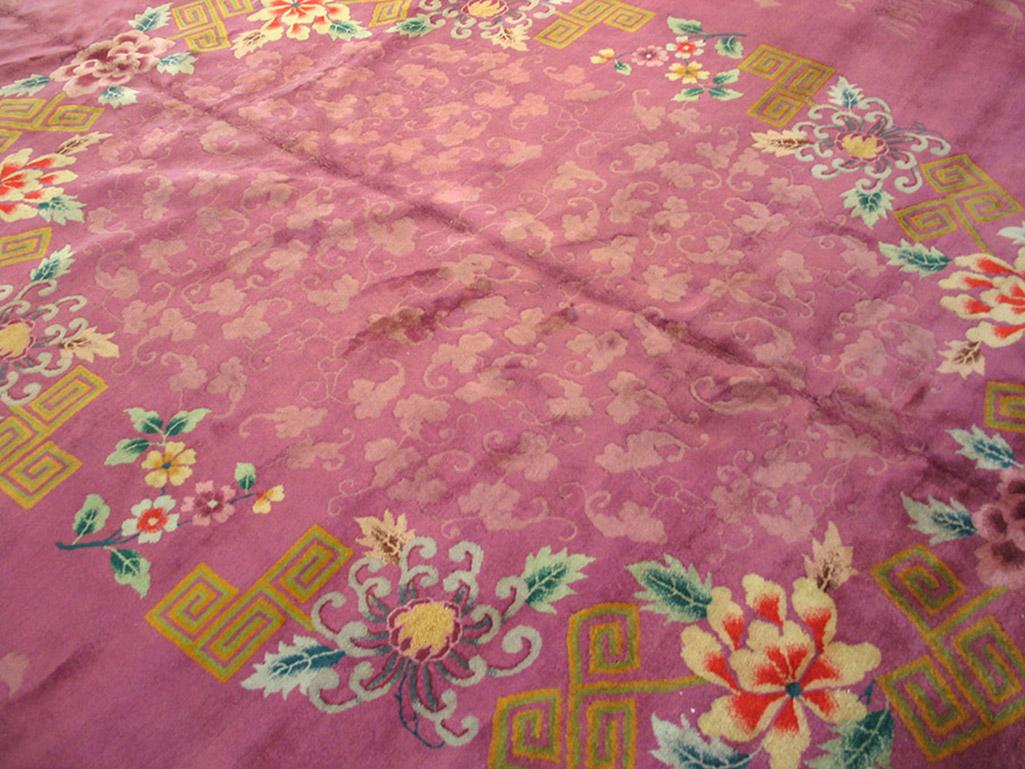 Early 20th Century Antique Chinese Art Deco Carpet For Sale