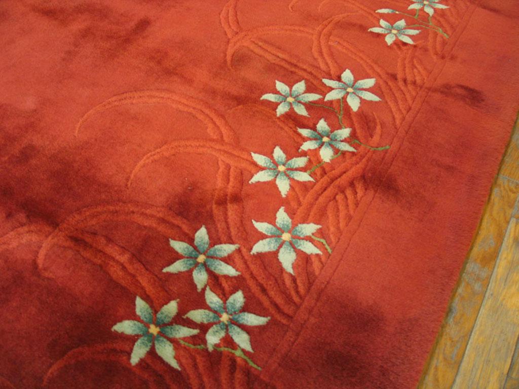 Wool 1930s Chinese Art Deco Carpet ( 10