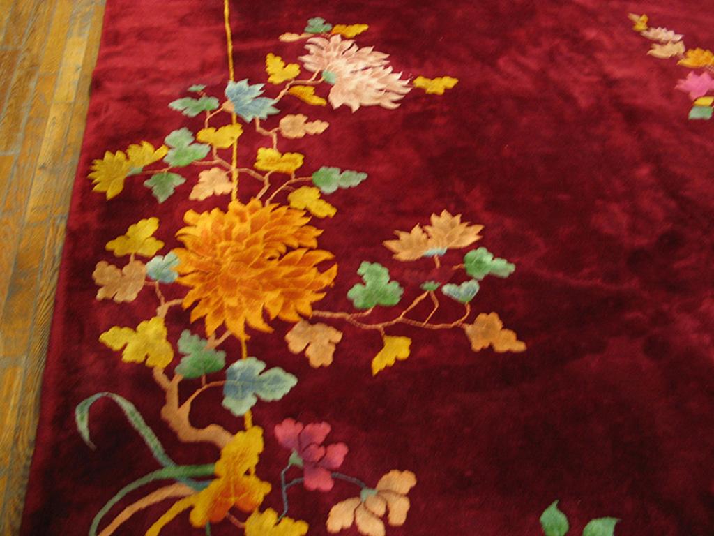 Wool 1930s Chinese Art Deco Carpet ( 8'6