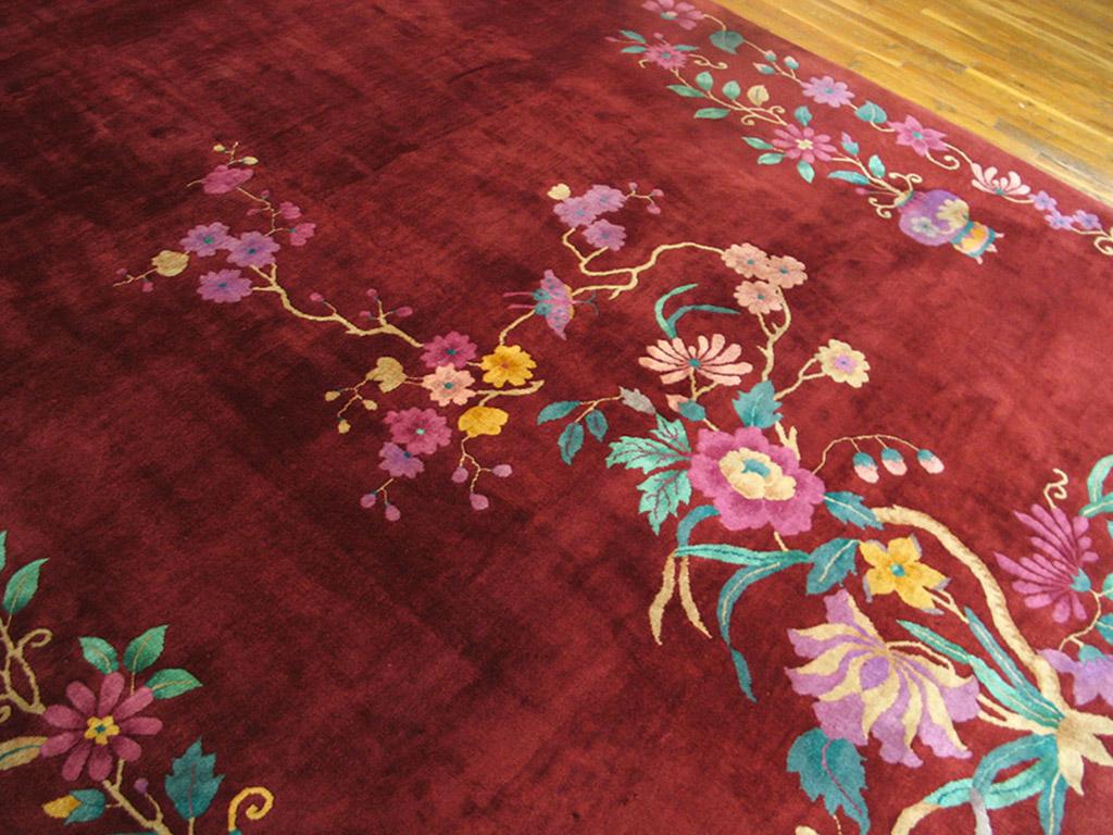 Wool Antique Chinese Art Deco Rug 8'8