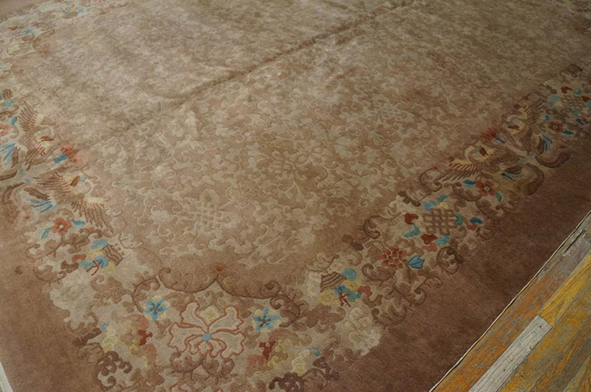 Wool 1920s  Chinese Art Deco Carpet ( 9' x 11'10