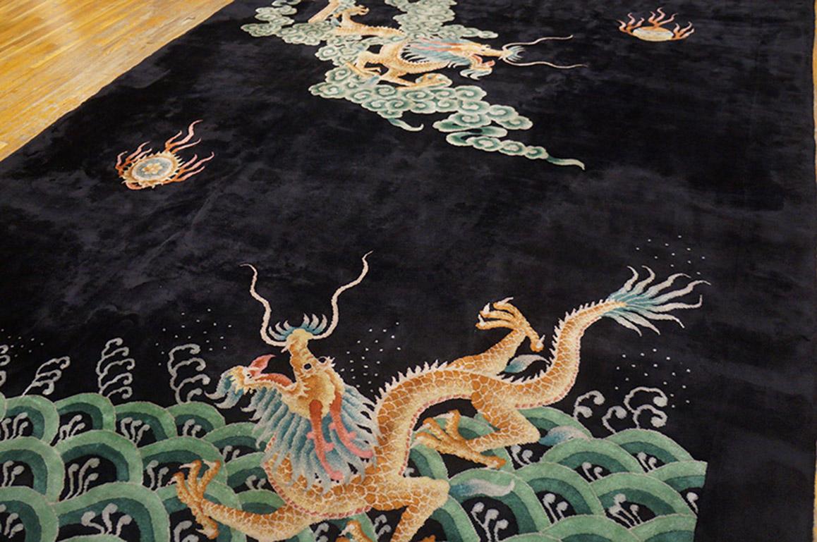 Wool 1920s Chinese Art Deco Carpet By Nichols Workshop ( 9' x 11'8