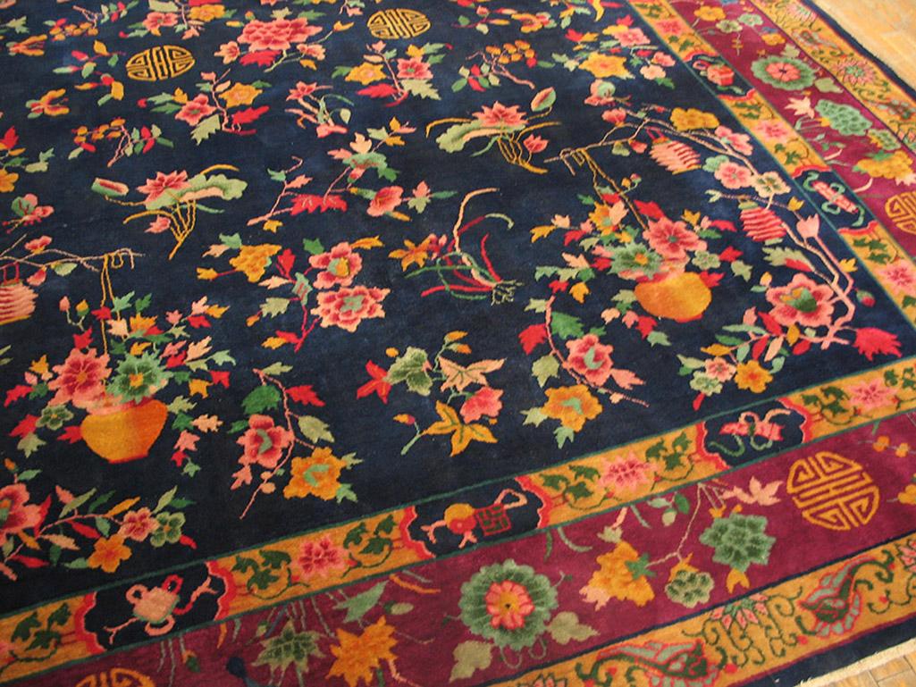 Early 20th Century 1920s Chinese Art Deco Carpet ( 9' x 11'8