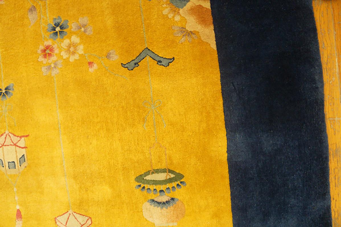 Wool 1920s Chinese Art Deco Carpet ( 9' x 11'6
