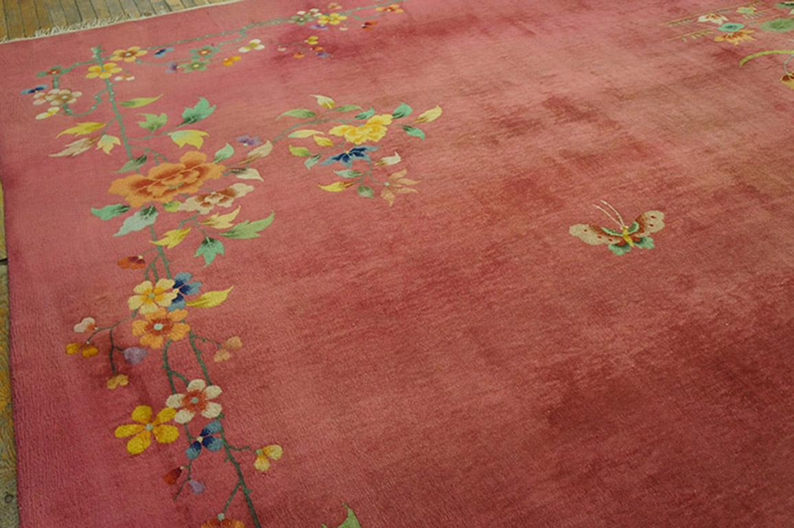 1930s Square Chinese Art Deco Carpet ( 11'8