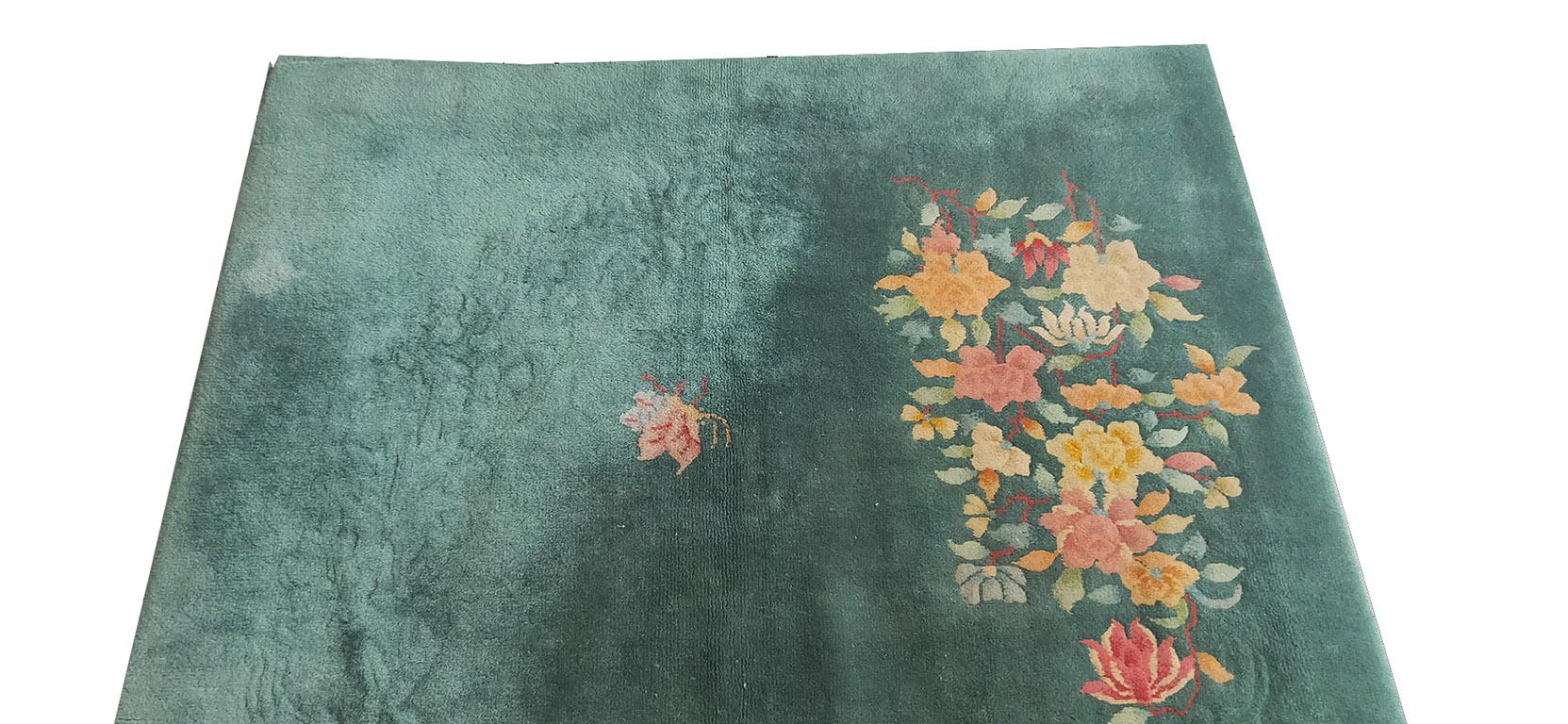 Mid-19th Century 1930s Chinese Art Deco Carpet ( 4'2