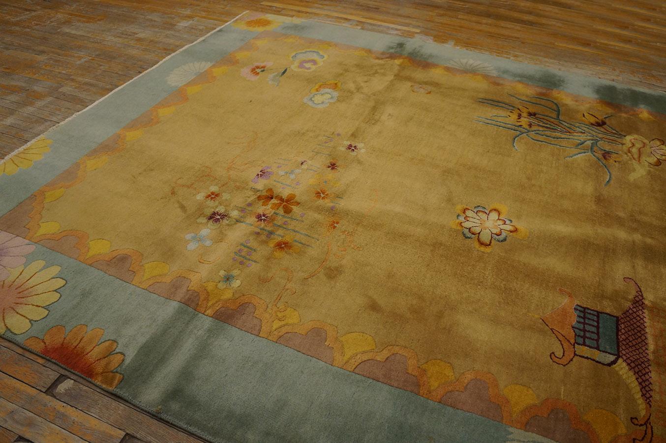 1920s Chinese Art Deco Carpet By Nichols Atelier ( 8'10