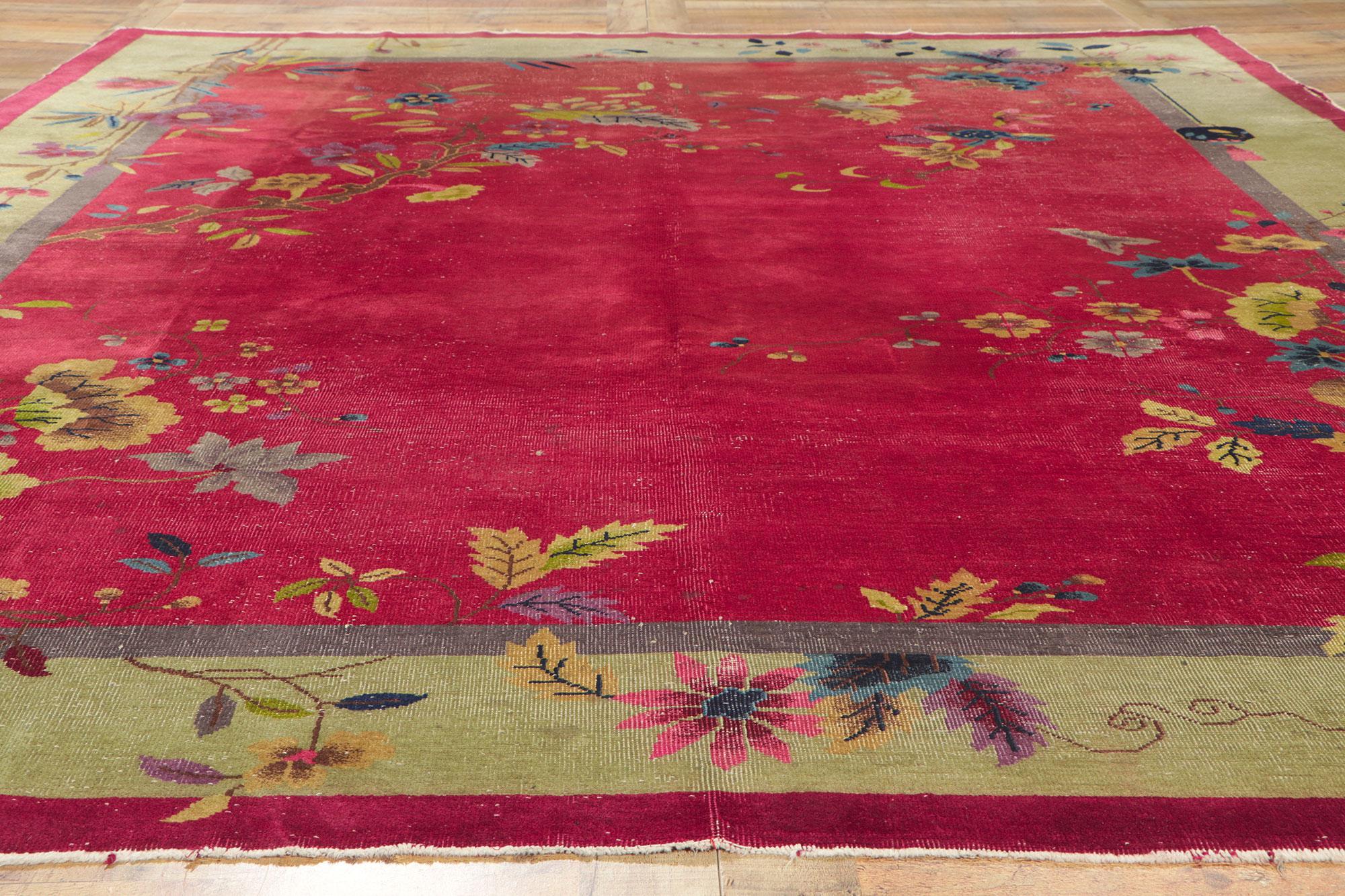 Laine Tapis Art Déco chinois ancien en vente