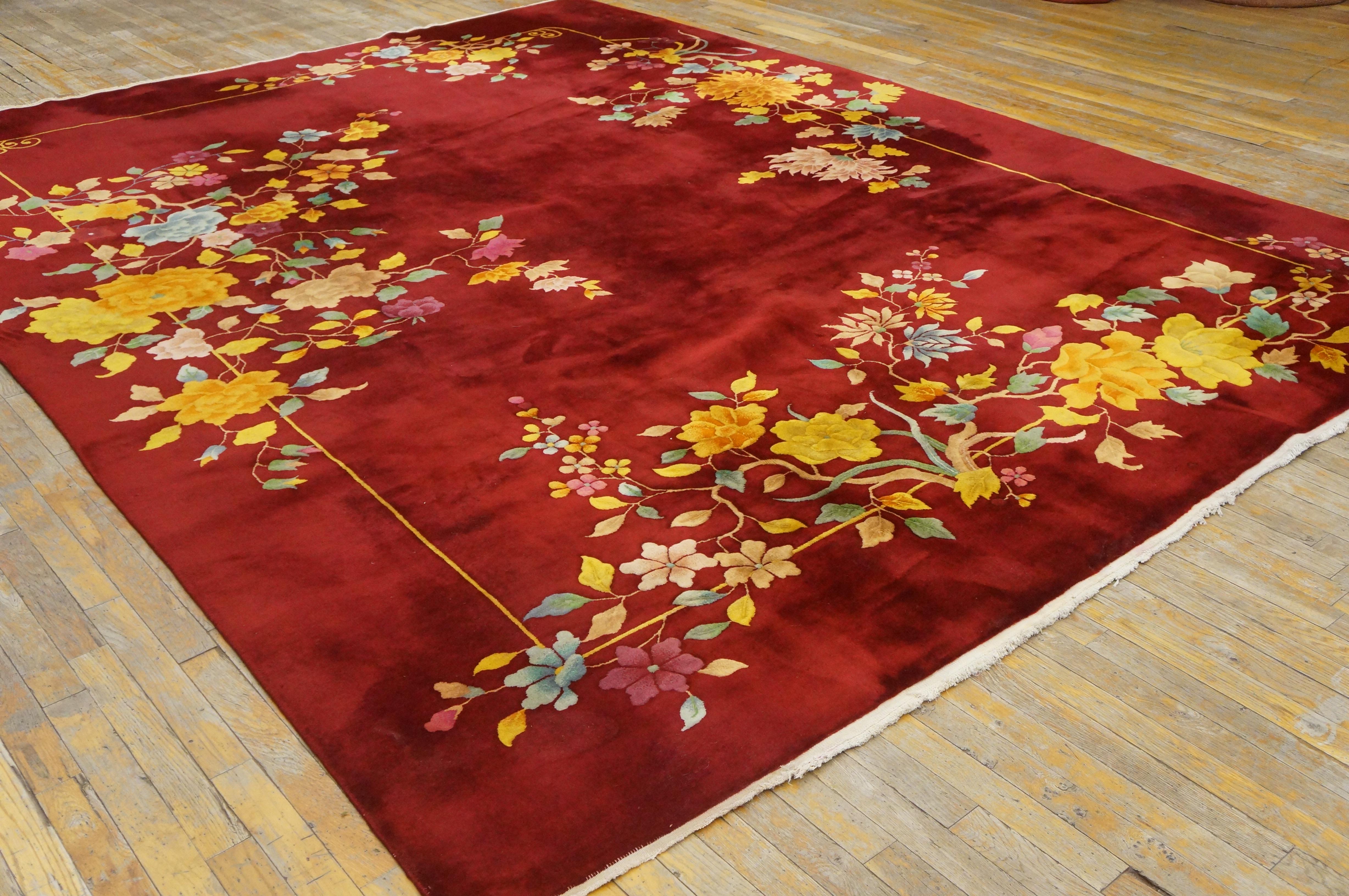 1930s Chinese Art Deco Carpet ( 8'6