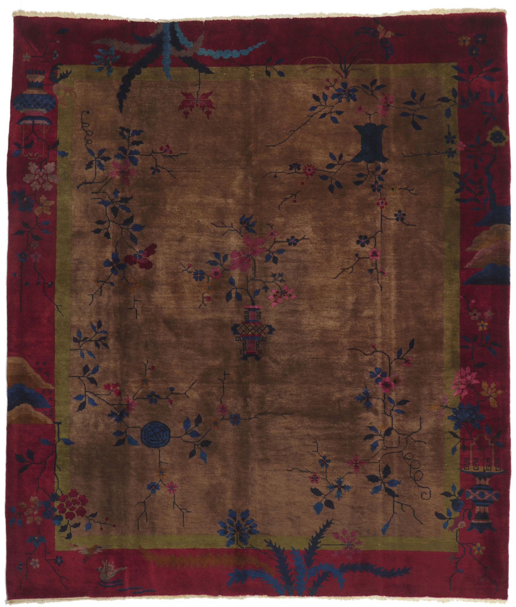 Antiker chinesischer Art-Déco-Teppich im Angebot 1