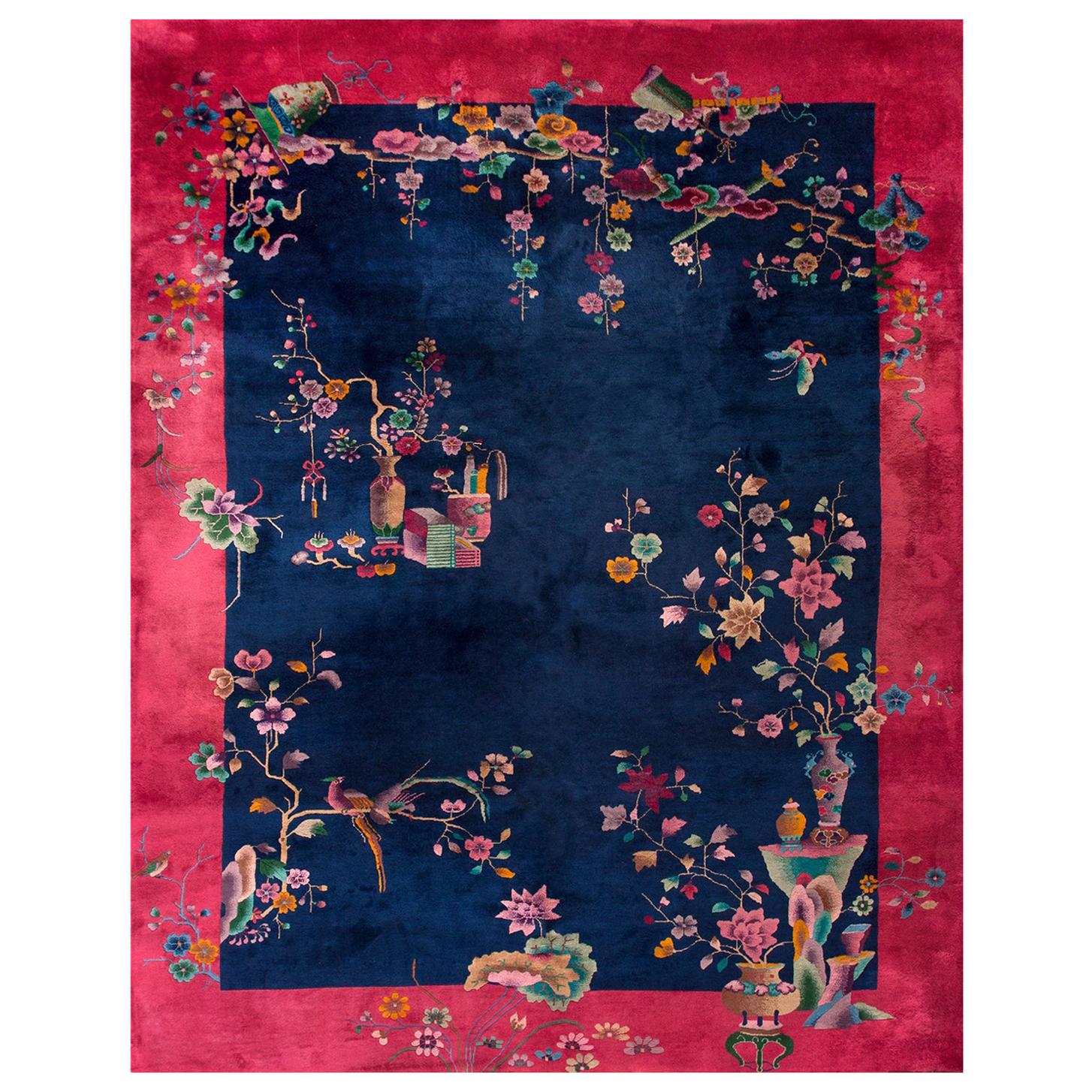 1920s Chinese Art Deco Carpet ( 9'3" x 11'8" - 282 x 396 ) For Sale