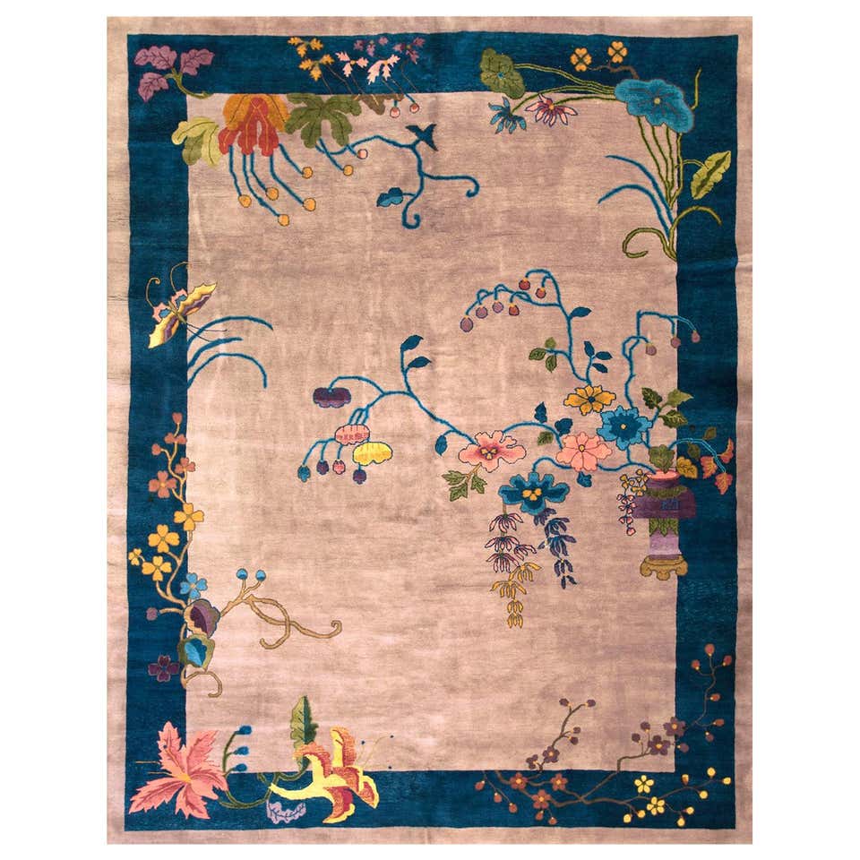 Antique Chinese Art Deo Pictorial Rug with Chinoiserie Style For Sale ...