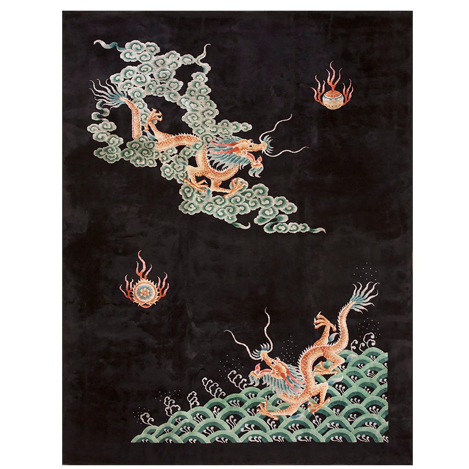 Tapis Art Déco chinois des années 1920 par Nichols Workshop ( 9' x 11'8"" - 275 x 355 cm) en vente