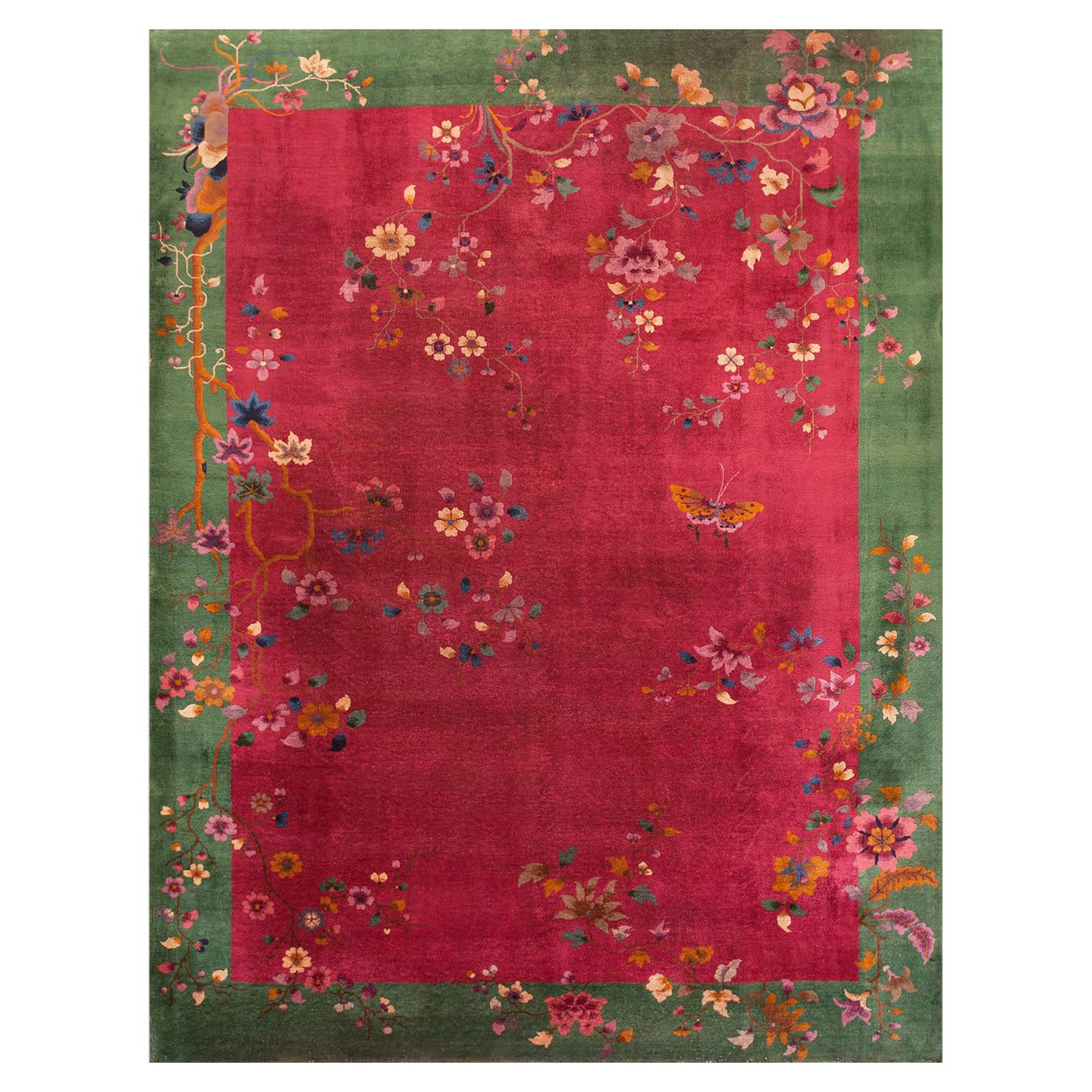 1920s Chinese Art Deco Carpet ( 9' x 11'8" - 275 x 355 cm ) For Sale