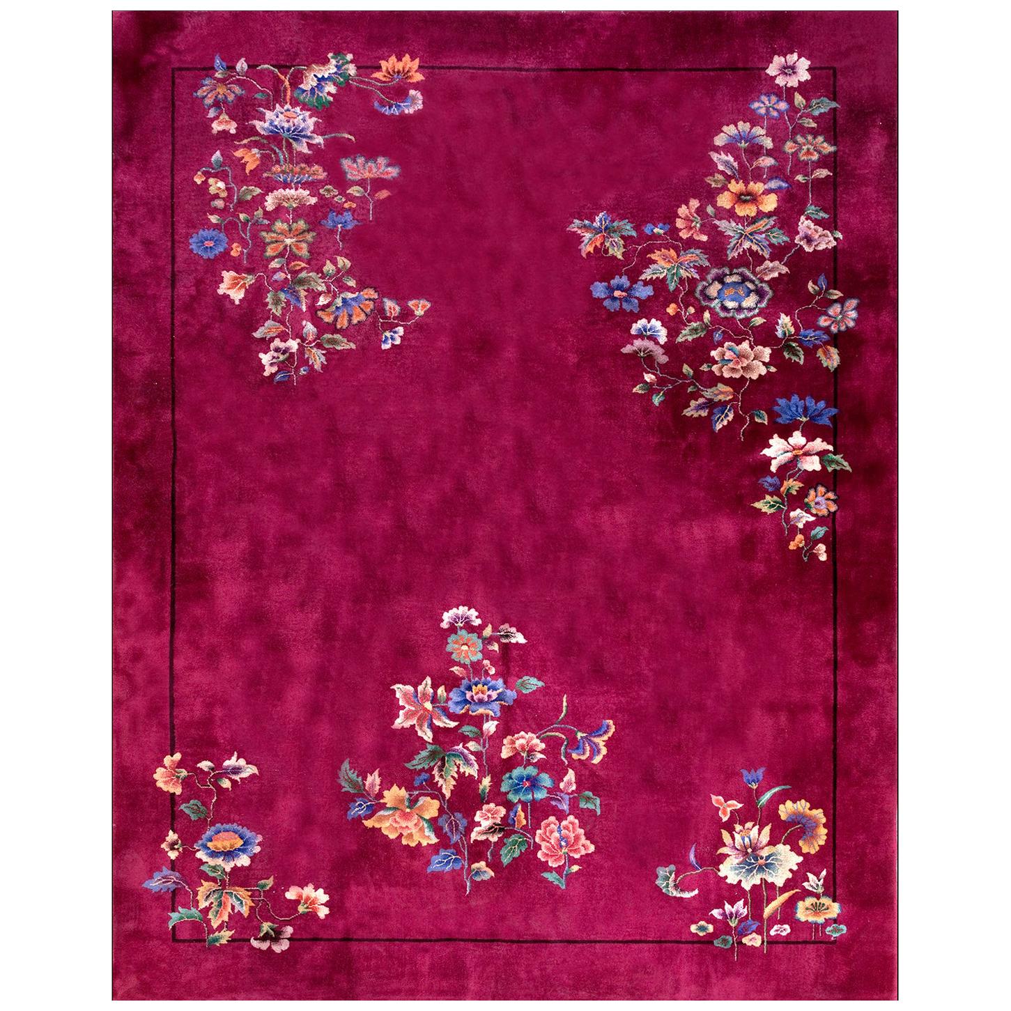 1920s Chinese Art Deco Carpet ( 9' x 11'4" - 275 x 345 cm ) For Sale