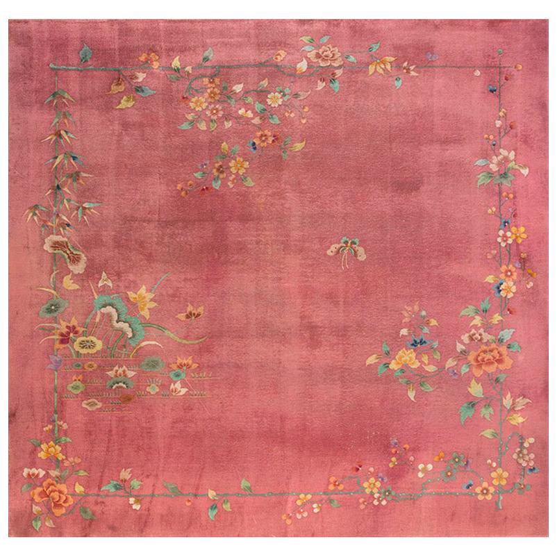 1930s Square Chinese Art Deco Carpet ( 11'8" x 12' - 355 x 365 cm ) For Sale