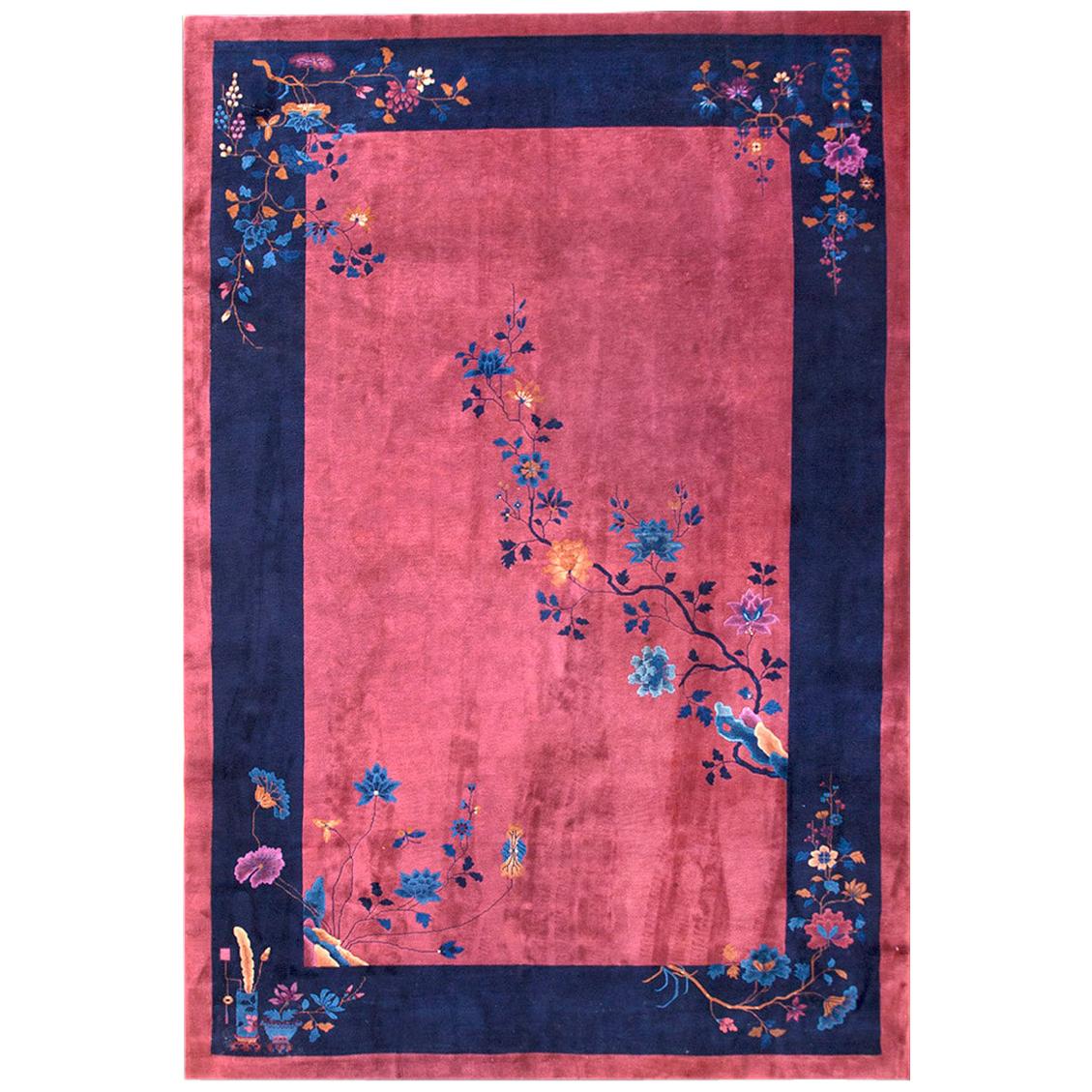 Antique Chinese Art Deco Rug For Sale