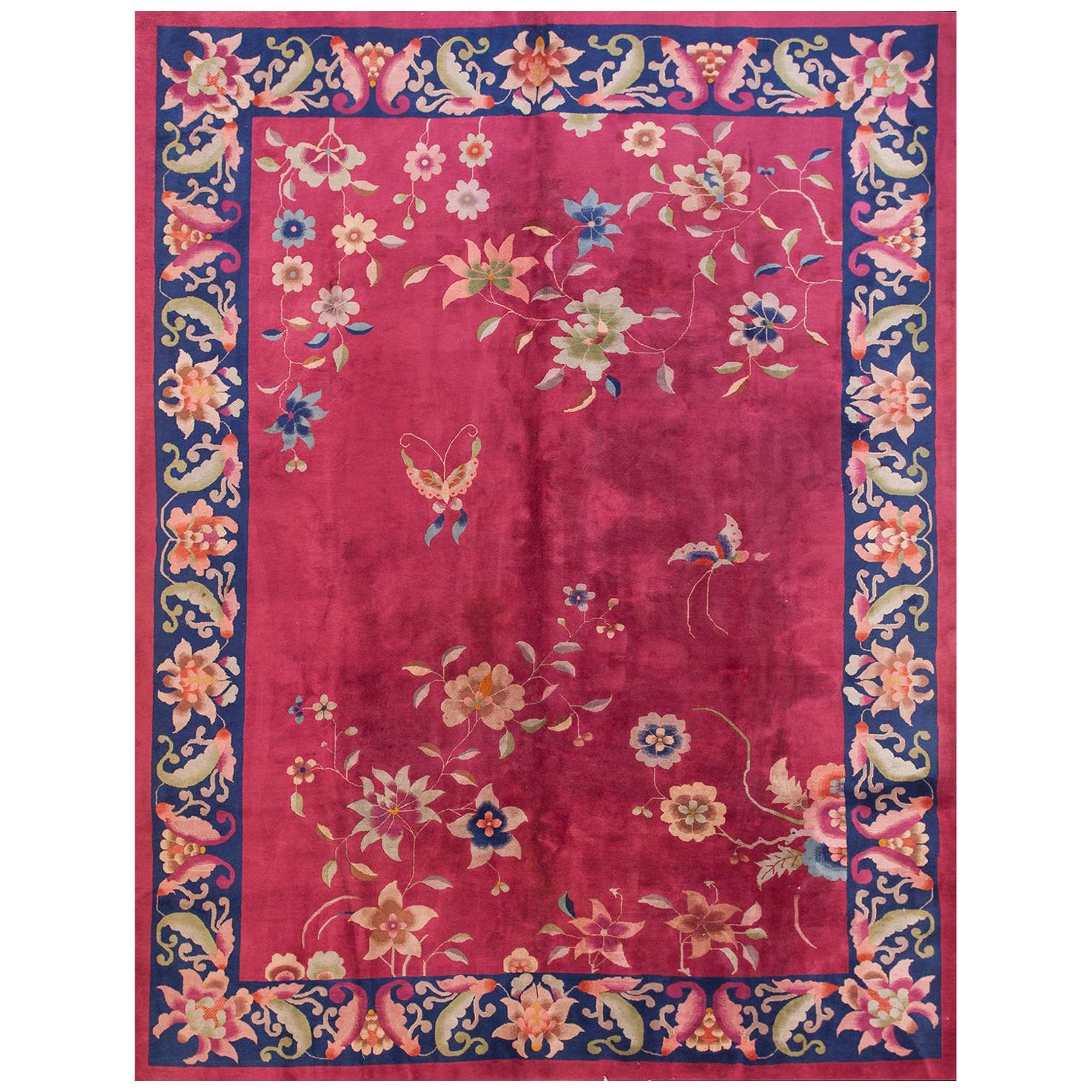 Antique Chinese Art Deco Rug For Sale