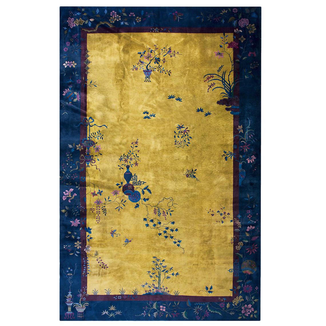Antique Chinese Art Deco Rug 10' 0" x 15' 5" For Sale