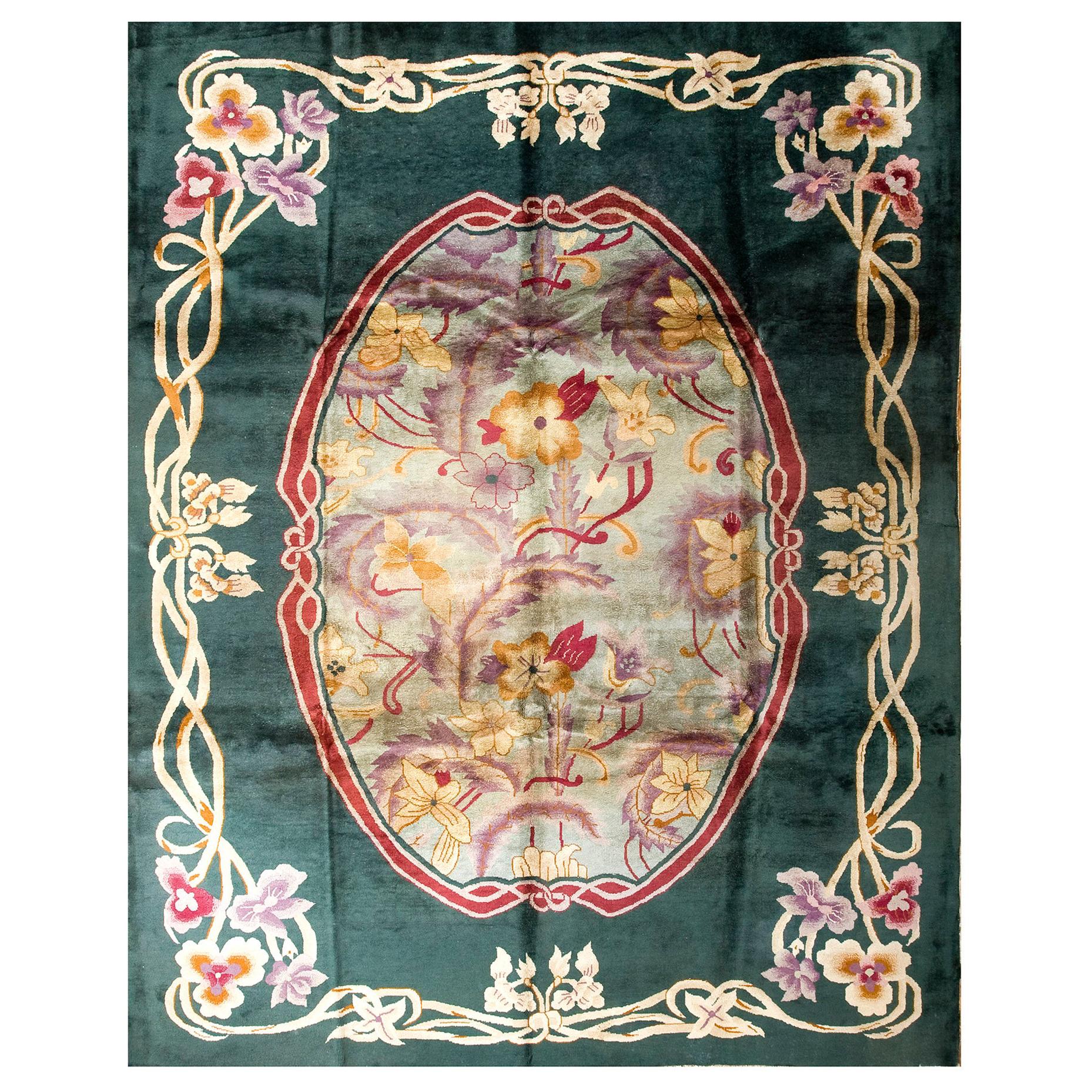 Antique Chinese Art Deco Rug For Sale