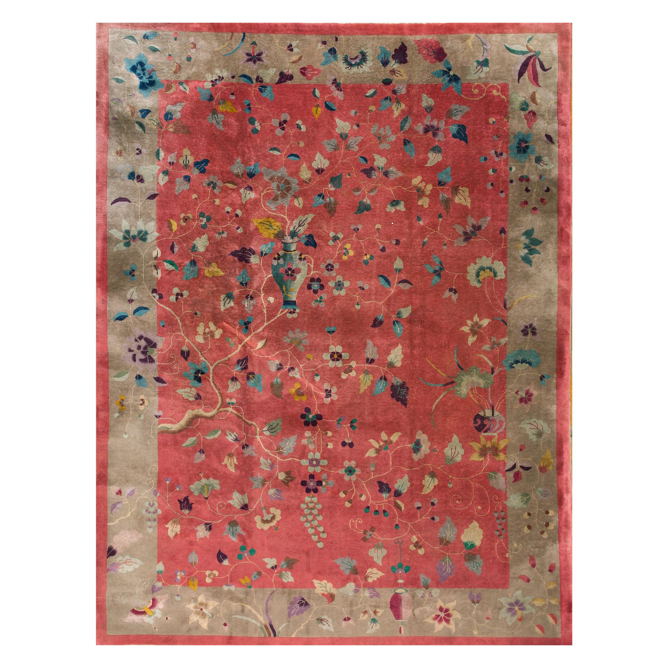 1920s Chinese Art Deco Carpet ( 8'9" x 11'6" - 266 x 350 ) For Sale