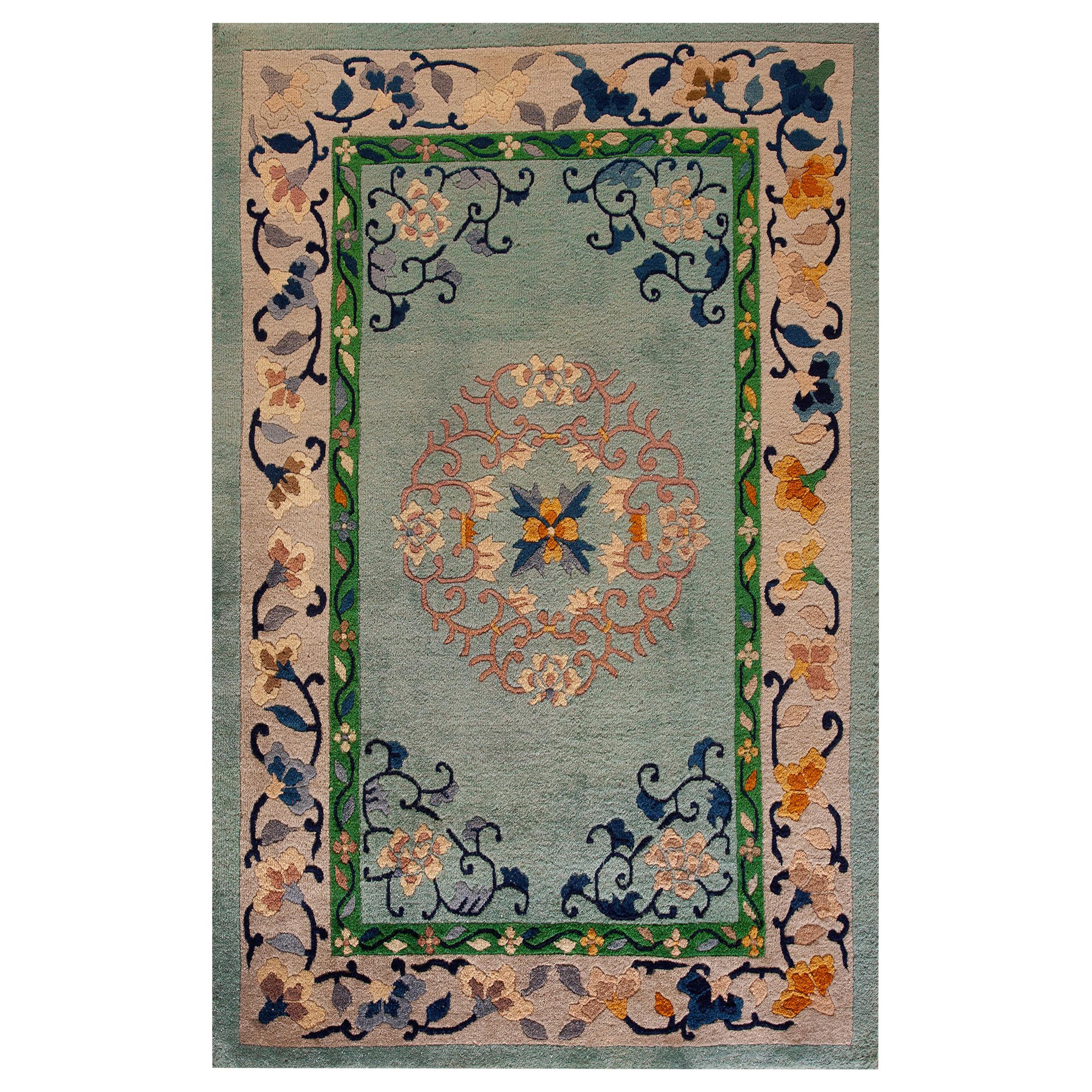 Tappeto Art Deco cinese degli anni '20 ( 3'7" x 5'4" - 109 x 163 )