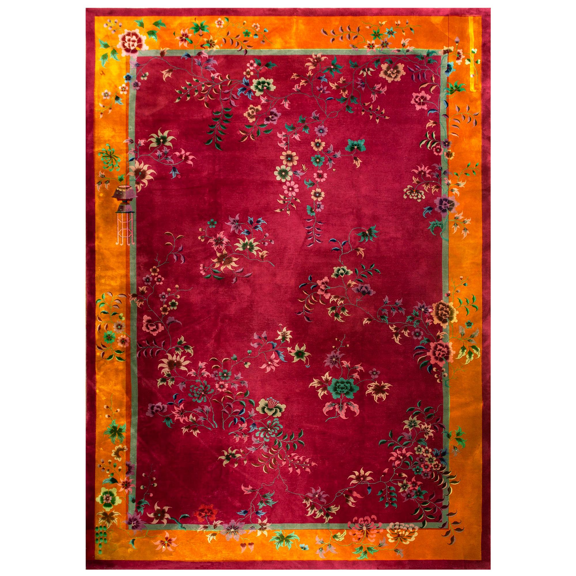1920s Chinese Art Deco Carpet ( 11'8" x 17'2" - 355 x 523 )  For Sale