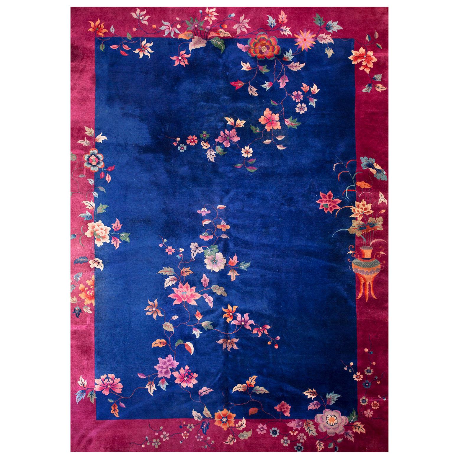 Antique Chinese, Art Deco Rug 10' 0" x 13' 6"  For Sale