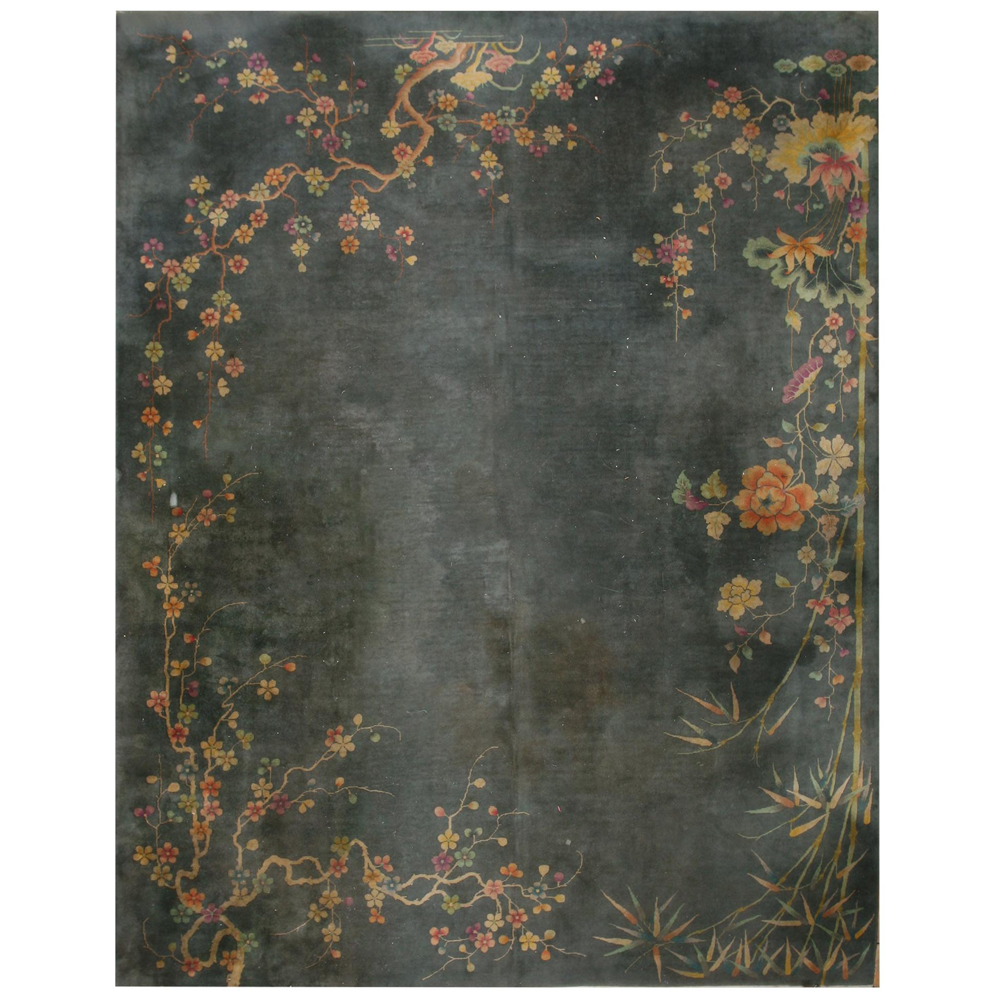 Antique Chinese, Art Deco Rug 8' 10" x 11' 8"  For Sale