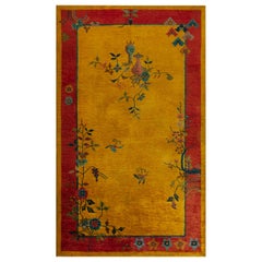 Alfombra Art Decó china de los años 20 ( 4' x 6'10" - 122 x 208 )