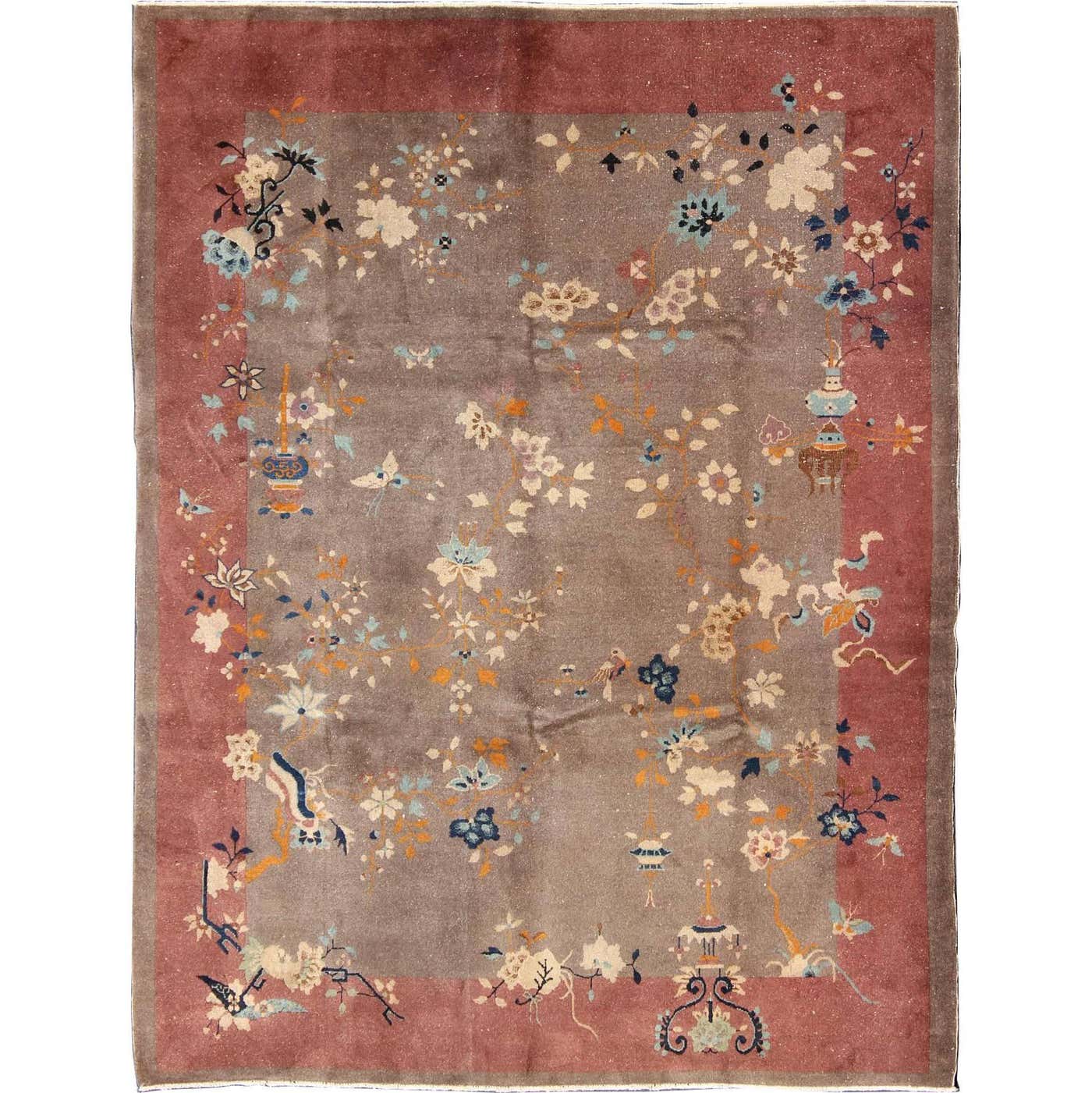 Antique Chinese Art Deco Rug at 1stDibs