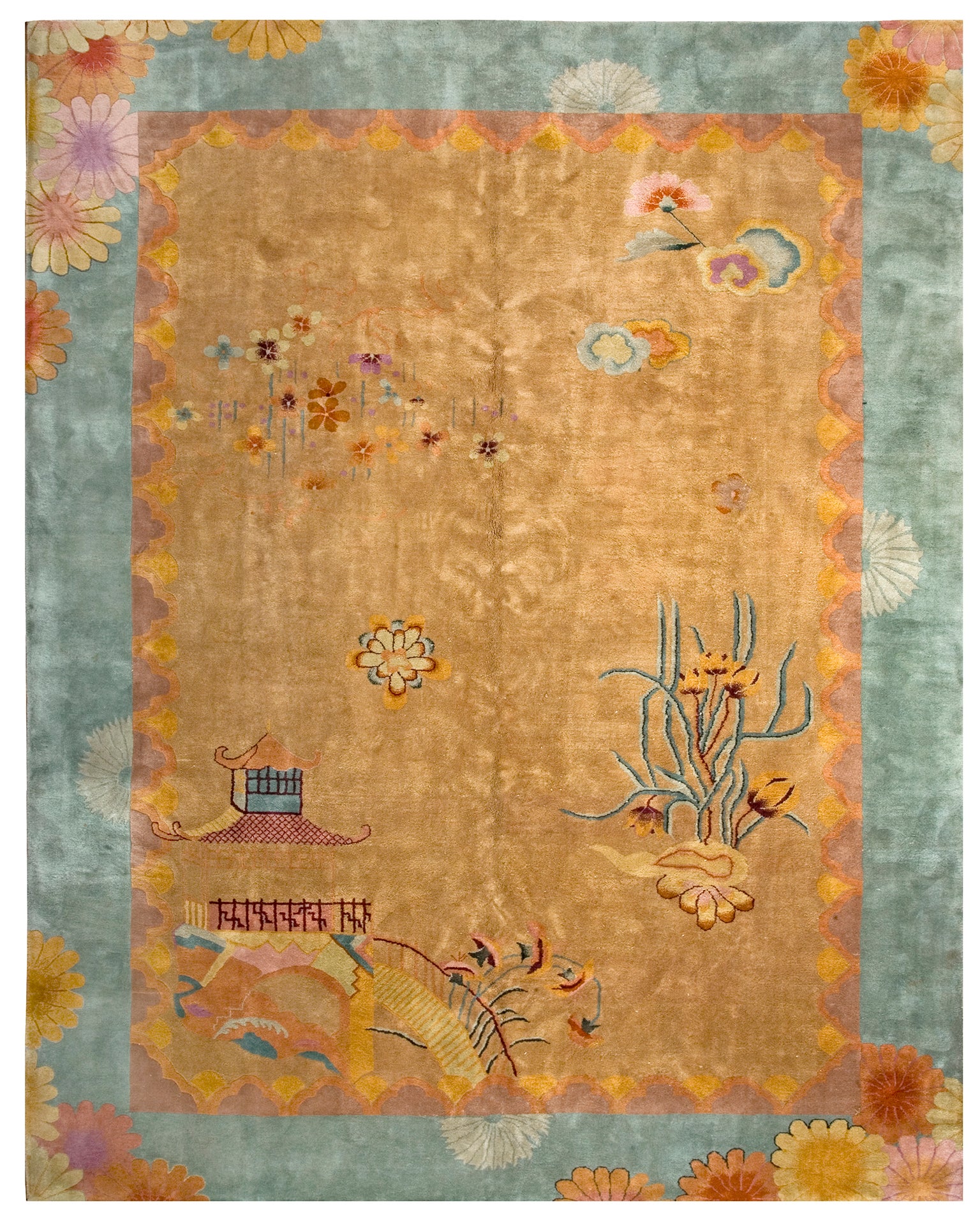 1920s Chinese Art Deco Carpet By Nichols Atelier ( 8'10" x 11'3" - 269 x 343 ) For Sale