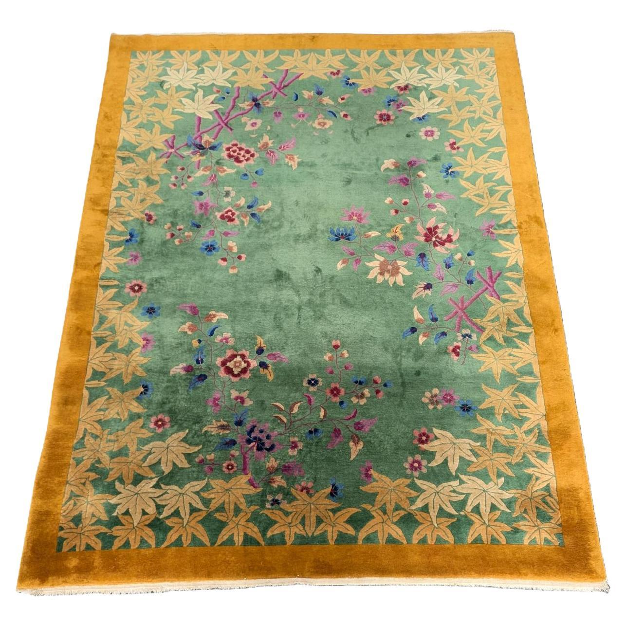 Antiker chinesischer Art-Déco-Teppich, handgewebt, 8×11