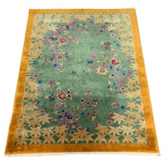 Antique Chinese Art Deco Rug, Hand Woven, 8×11